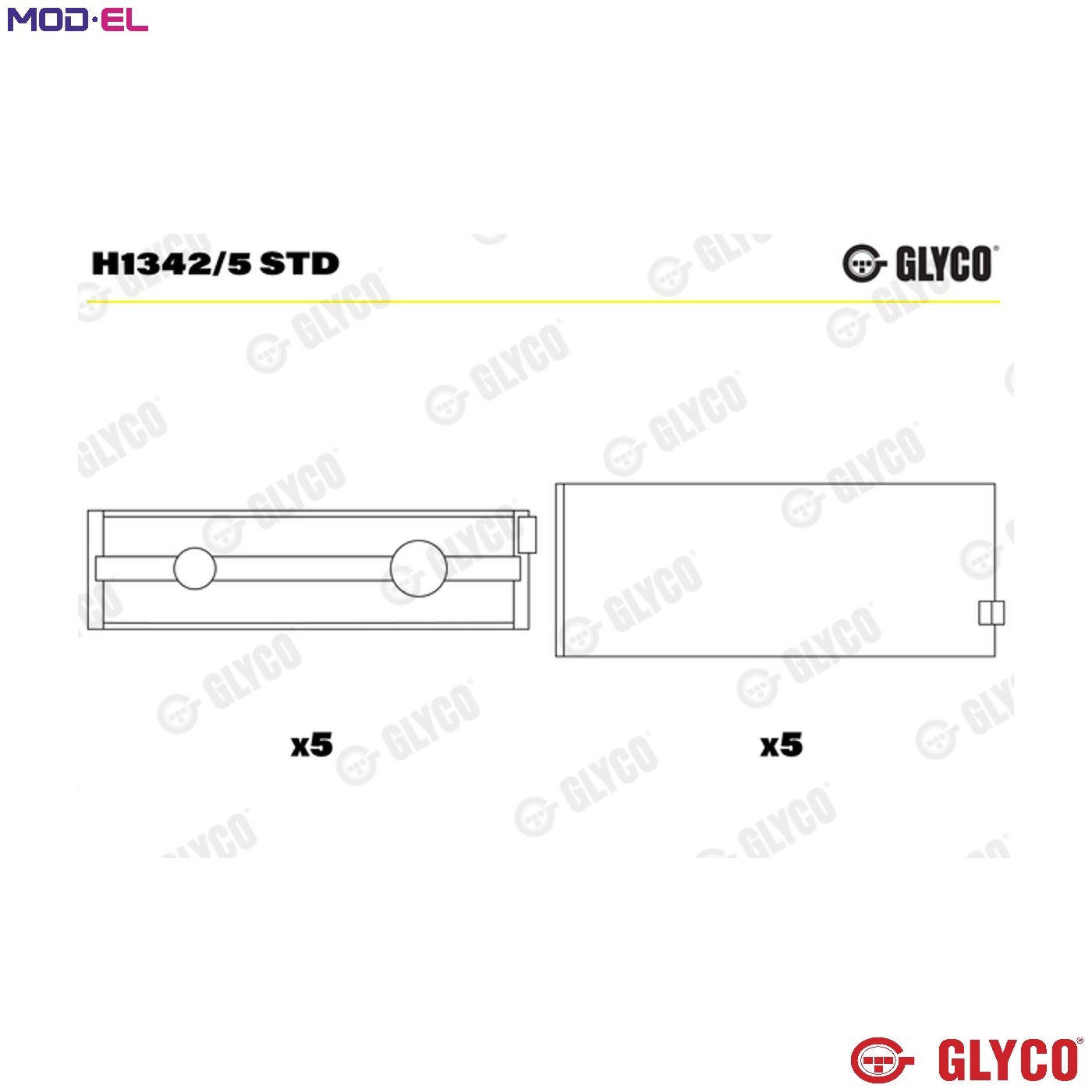 CRANKSHAFT BEARING H1342/5 STD STD FOR ZD30HHD-5 ZD30D13-4N2 ZD30H14-3N 3.0L
