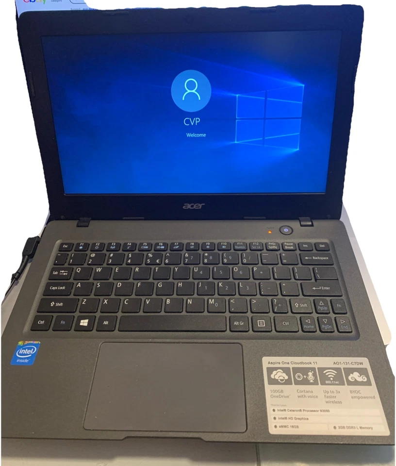 Acer Aspire One Cloudbook 11 11.6" Intel Celeron Windows 10 with protective case - Image 4 of 4