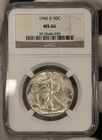 1946-D Walking Liberty Half Dollar 50C NGC MS66 Gem Brilliant Silver US Coin BM1
