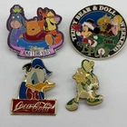 Vintage Disney Pin Lot 4-Disney Sweethearts Epcot Mickey & Donald Duck Coca Cola