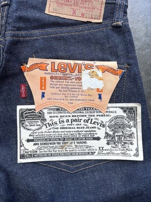 Original DEADSTOCK 60s Big E Levi's 501 Redline Selvedge Button
