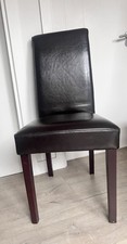 Brown Leather High Back Dining Chairs - SET OF 8 CHAIRS