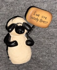 Suzi Skoglund Sheep With Sign "Ewe Are Wooly Great" Figurine