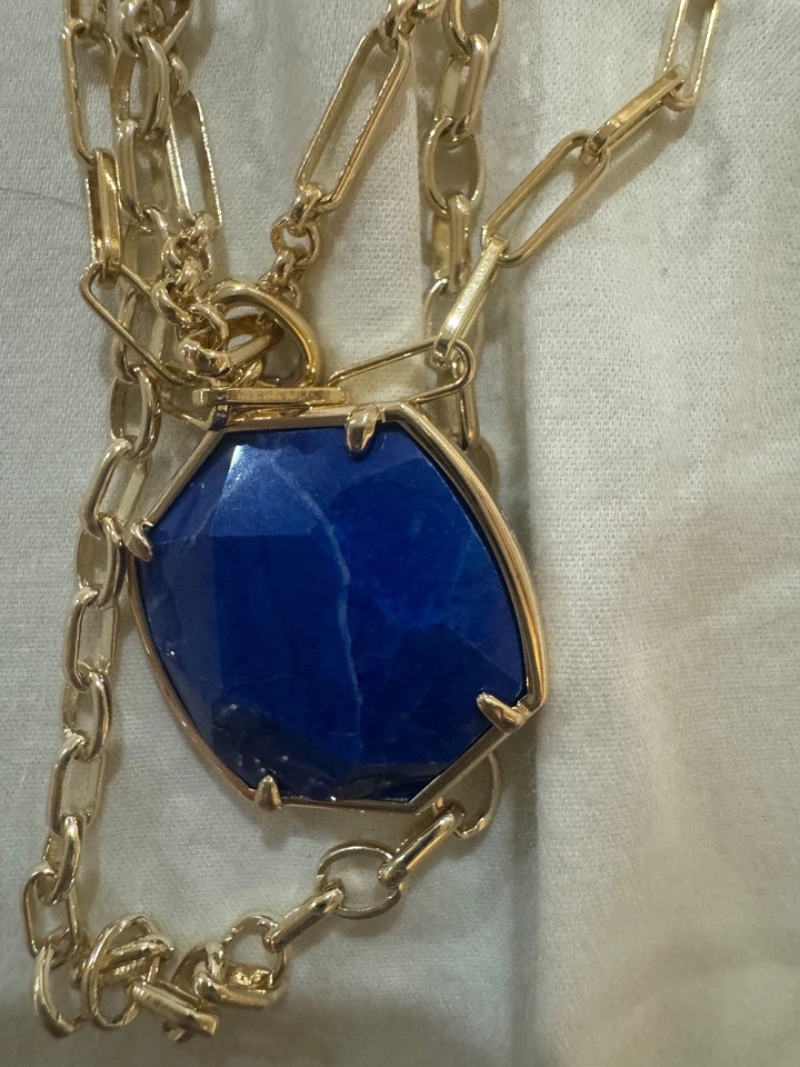 NUEVO Juego de collar/pendientes/pulsera cobalto Kendra Scott Davis dorado multihilo Foto 2 de 4