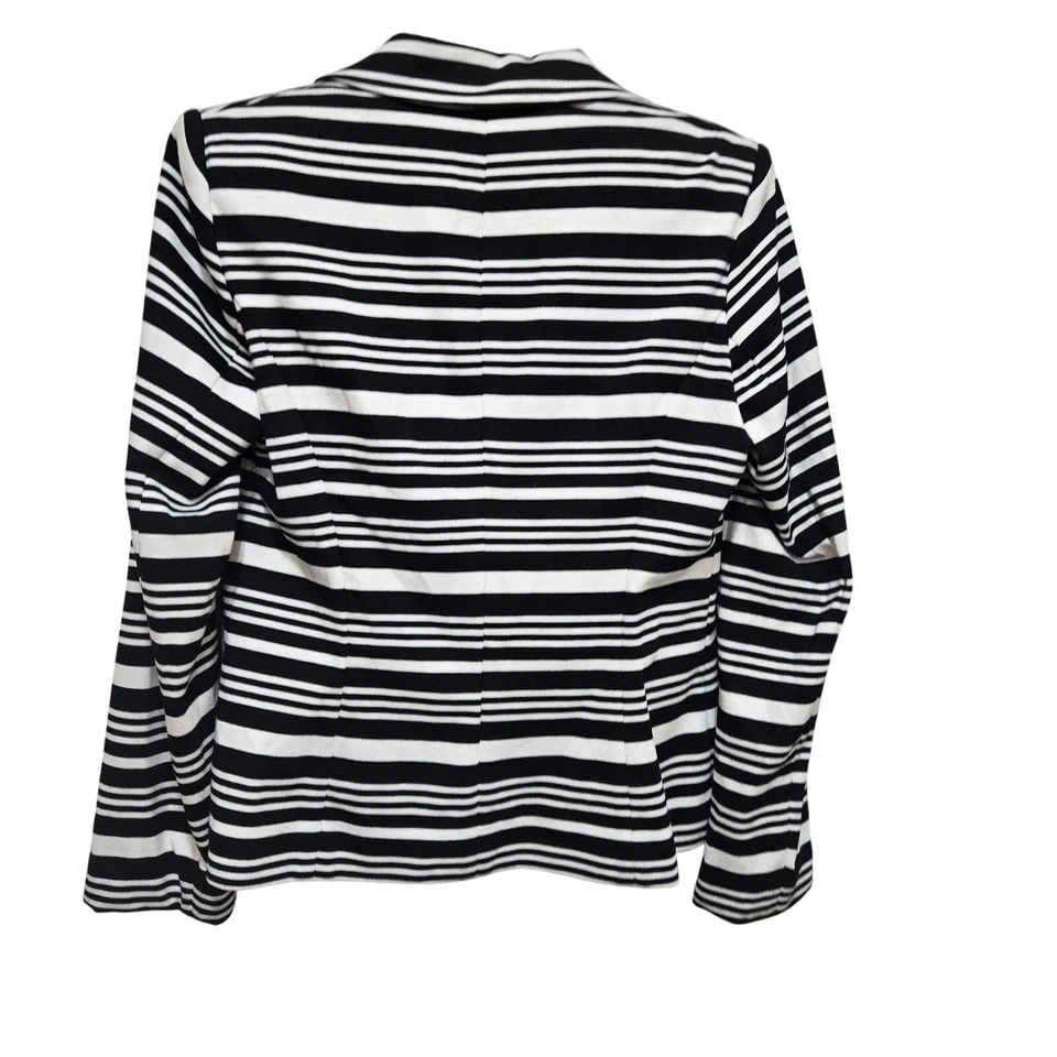 Chaqueta Blazer Mujer Calvin Klein 8 Rayas Tejida Negra Blanca Elastizada Foto 2 de 4