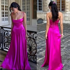 HOUSE OF CB 'Anabella' Fuchsia Lace Up Maxi Dress NWOT size M