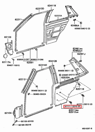 Genuine Corolla EE80 CE80 CE71 CE70 AE82 AE71 Quarter Inside Trim Board Clip x5 - Picture 18 of 20