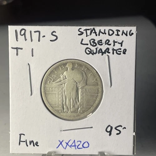 1917  S T1 KEY DATE STANDING LIBERTY QUARTER In Fine Condition  XX420