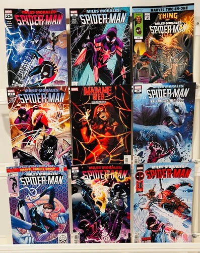 LOT OF 9 MILES MORALES SPIDER-MAN #25-30 RUN + VARIANTS MARVEL 2025 NM