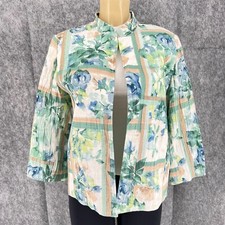 Alfred Dunner Long Sleeve Watercolor Floral Soft Women's Jacket Blazer 14P