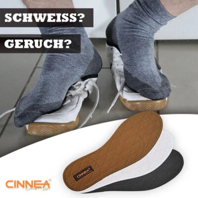 Cinnea Zimt-Einlegesohlen Zimtsohlen gegen Fußschweiß, Fußgeruch & kalte Füße