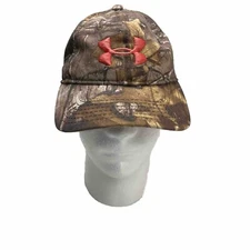 Under Armour Womens Pink Logo Camouflage Snapback Adjustable Ball Hat Cap OSFA 