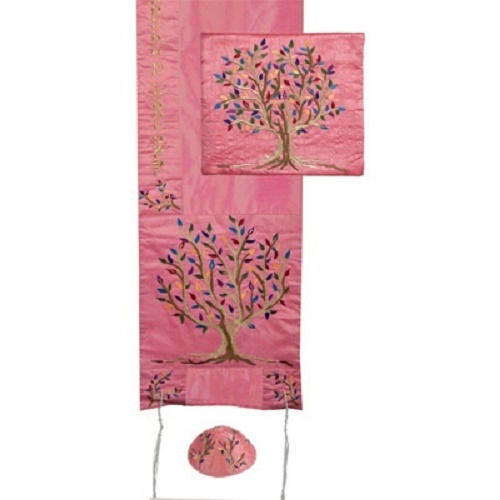 Tallit Woman Tallis Talit Beautiful P ink with Flowers + Bag Different Elegant - Picture 4 of 9