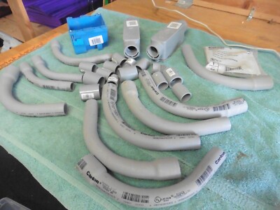 lot of apx 26 Carlon 3/4 1/2'' PVC S40 pipe couplings 90 degree long elbows etc