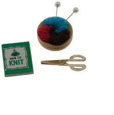 Dollhouse Miniatures 1:12 Scale Knitting Kit, 3/Pc #IM65196