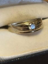 Women  s 14k Gold/ Diamond Wedding Band Sz 8.5