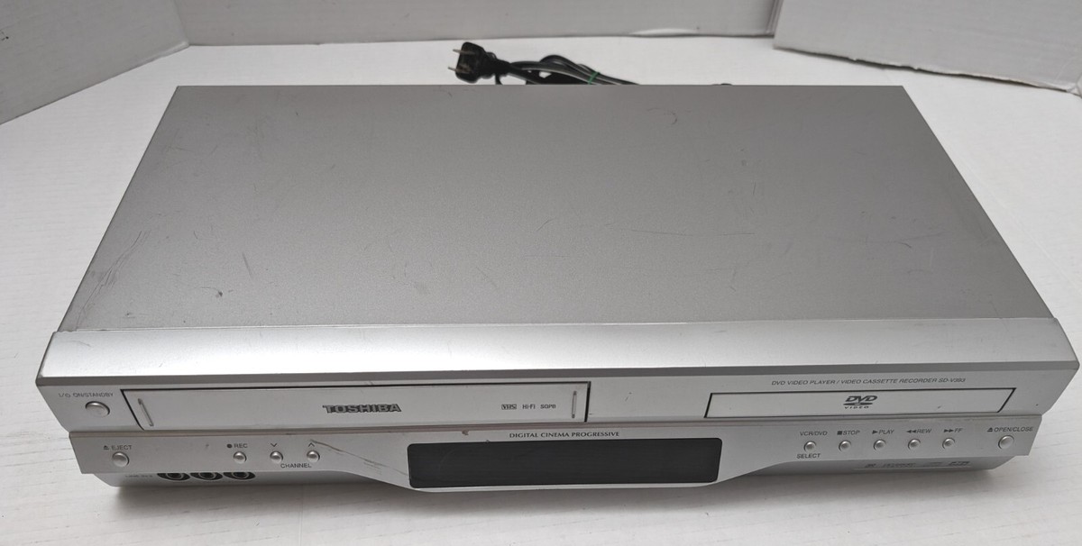 Toshiba SD-V393 DVD VCR Combo Player VHS Tape Recorder Works No