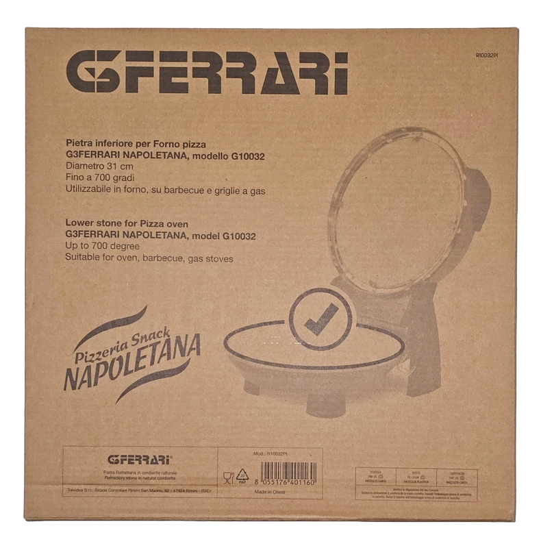 Pietra Refrattaria INFERIORE Ricambio G3FERRARI Forno Pizza NAPOLETANA G10032, fotografia 9 di 9
