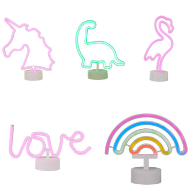 Litecraft Glow Neon Tischlampe Kinder Nachttisch LED Beleuchtung - 5 Designs      