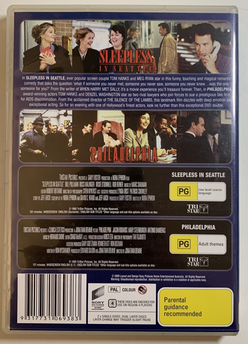 Sleepless In Seattle + Philadelphia (DVD Box Set) Movie, Tom Hanks, R4, RARE - Picture 2 of 4