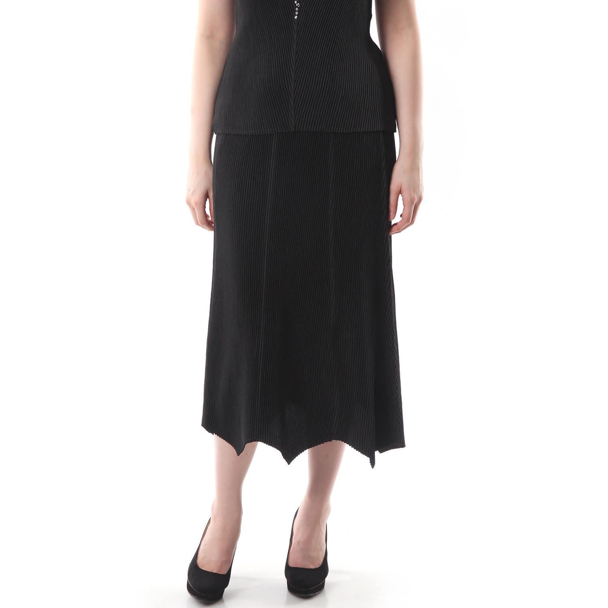SPECCHIO PLEATS Women's Graceful Silhouette 8-Gore Flare Skirt