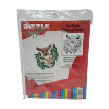 Dizzle Dizzle Pre-Shaded Christmas Deer 50086 14x17 Iron-On Transfer 