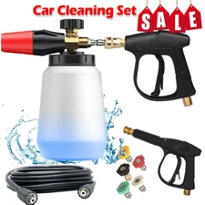 Foam Washer Gun Car Lance Cannon Spray Pressure Jet Bottle Hose Cleaner Tool Kit