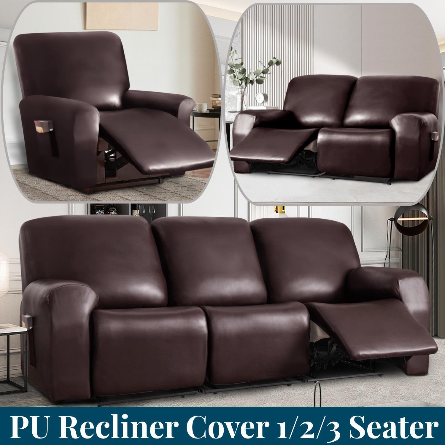 PU Leather Recliner Chair Covers Waterproof Stretch Sofa Slip Cover 1/2