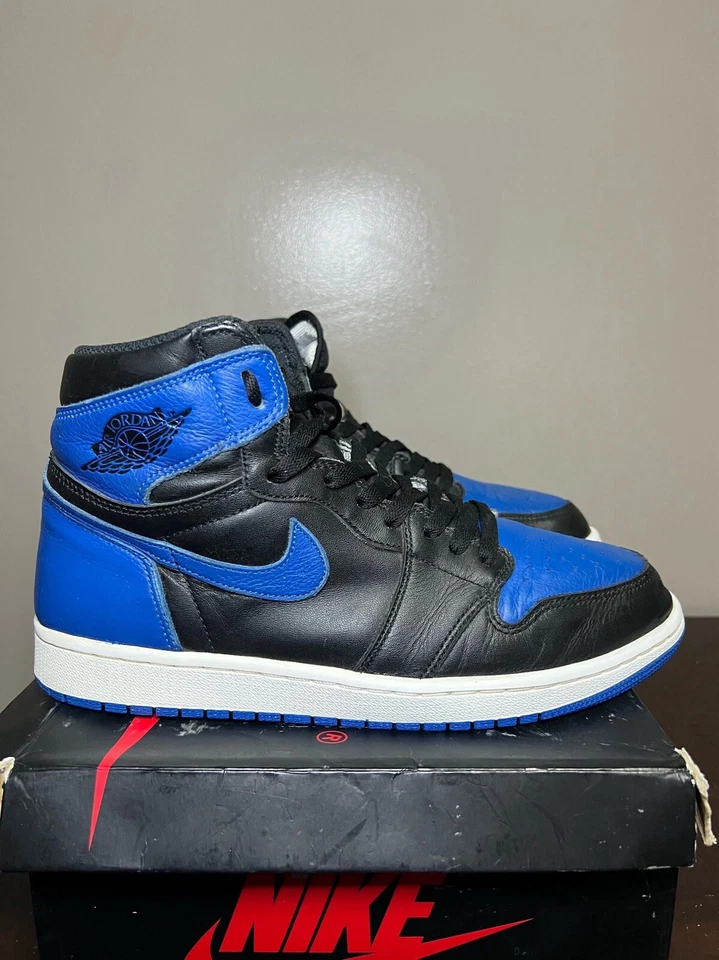 Nike Air Jordan 1 Retro Alto OG Azul Real Negro 2017 Para hombres Talla 10 Auténticas Foto 3 de 4