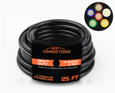 6 Way Trailer Wire 25 Feet Heavy Duty 14 Gauge 6 Conductor Insulated Rv