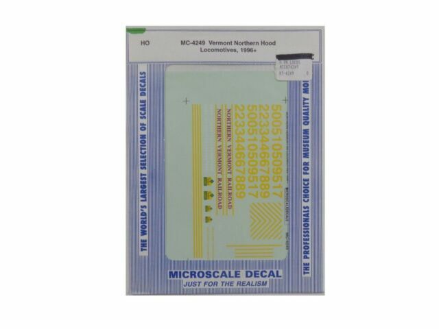 Microscale Decal HO  #MC-4249 Northern Vermont Diesel Dates:1996+