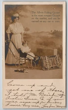 RPPC Allwin Folding Go Cart Folding Stroller Advertising Real Photo Postcard