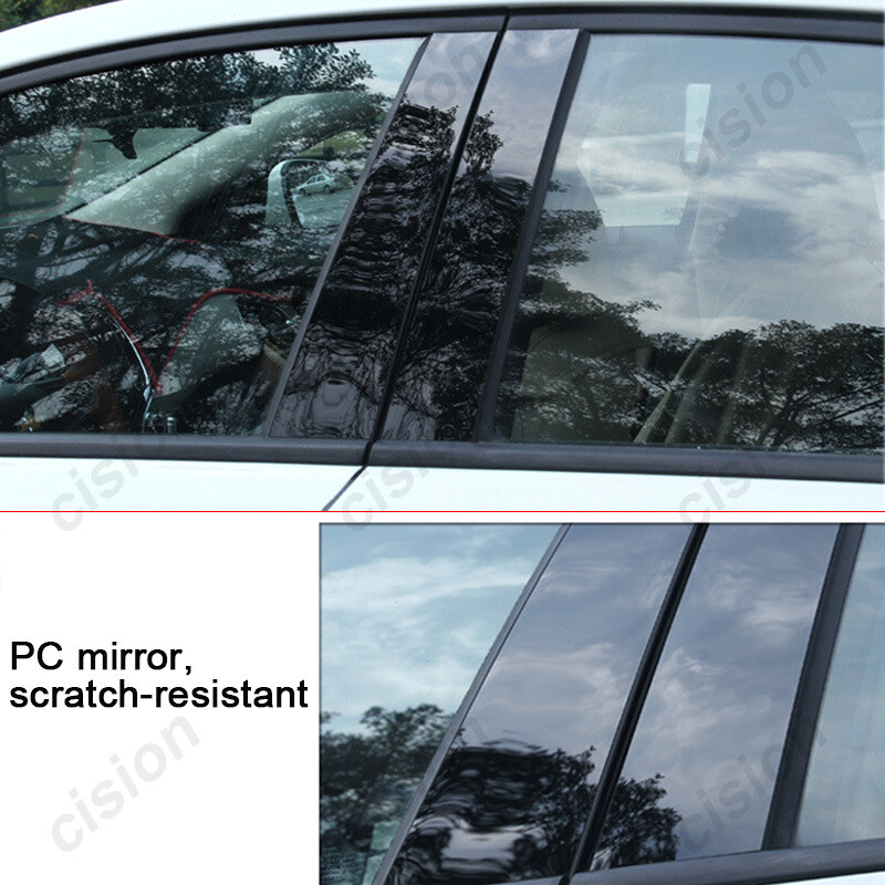 6-Piece Black Window Pillar Trim – BC/D-Pillar Post Covers For BMW 3 Series E46 Sedan (1998-2005)