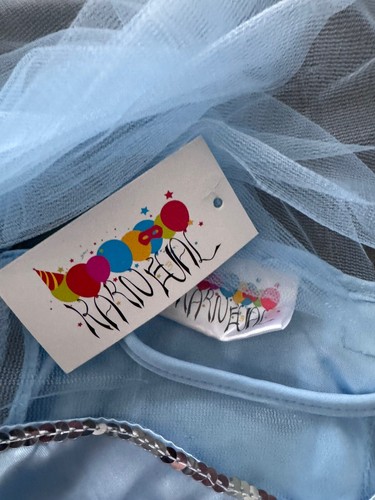 Karneval ~ Faschings-Kostüm„Elsa“ Mädchen👧 Gr. 4-6 Jahre, hellblau, Glitzer,NEU - Bild 5 von 7