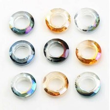 50pcs 8mm 10mm Round Mid Hole Faceted Crystal Glass Loose Beads DIY Jewelry