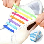 Silicone Shoe Laces No Tie Elastic Rubber shoelaces trainers shoes Adults & Kids