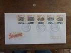AUSTRALIA 1990 BOOMTIME SET/STRIP 5 STAMPS FDC- BRISBANE GPO BUILDING