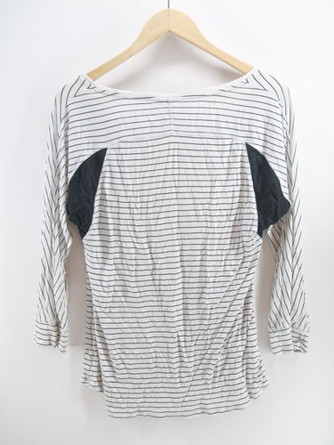 Shirt Oberteil Damen Calvin Klein Jeans weiß schwarz gestreift Langarm Größe L - Bild 7 von 7
