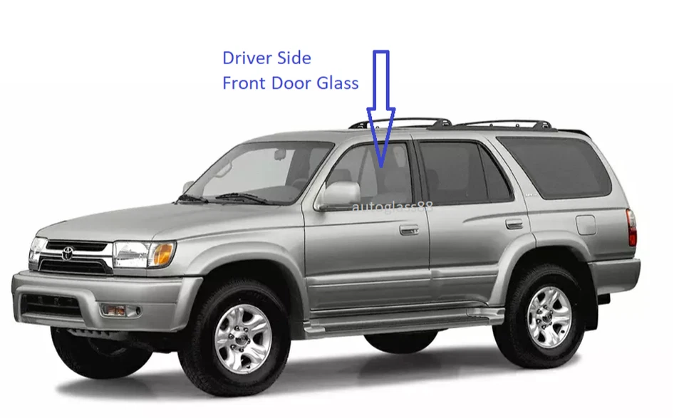 Fits 1996 to 2002 Toyota 4Runner Front Door Glass Window Driver Side (Left) - Imagem 2 de 2