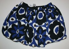 New Carter's Girls 4T Skirt Bubble Hem Blue Navy Black White Floral Soft Knit