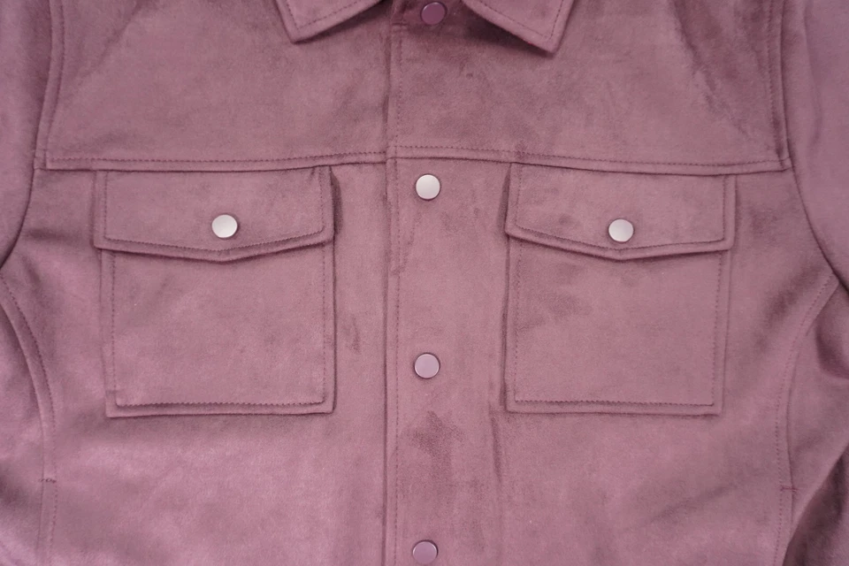 Robert Graham Trucker Jacket Men’s Size XXL 2XL Mahogany Vegan Suede - Image 3 of 4