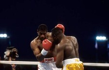 Riddick Bowe Throws A Punch V Bert Cooper Old Boxing Photo 1