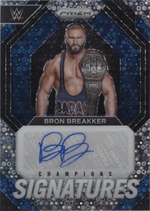 2024 Panini Prizm WWE - Champion Signatures Bron Breakker #CS-BBK Under ...