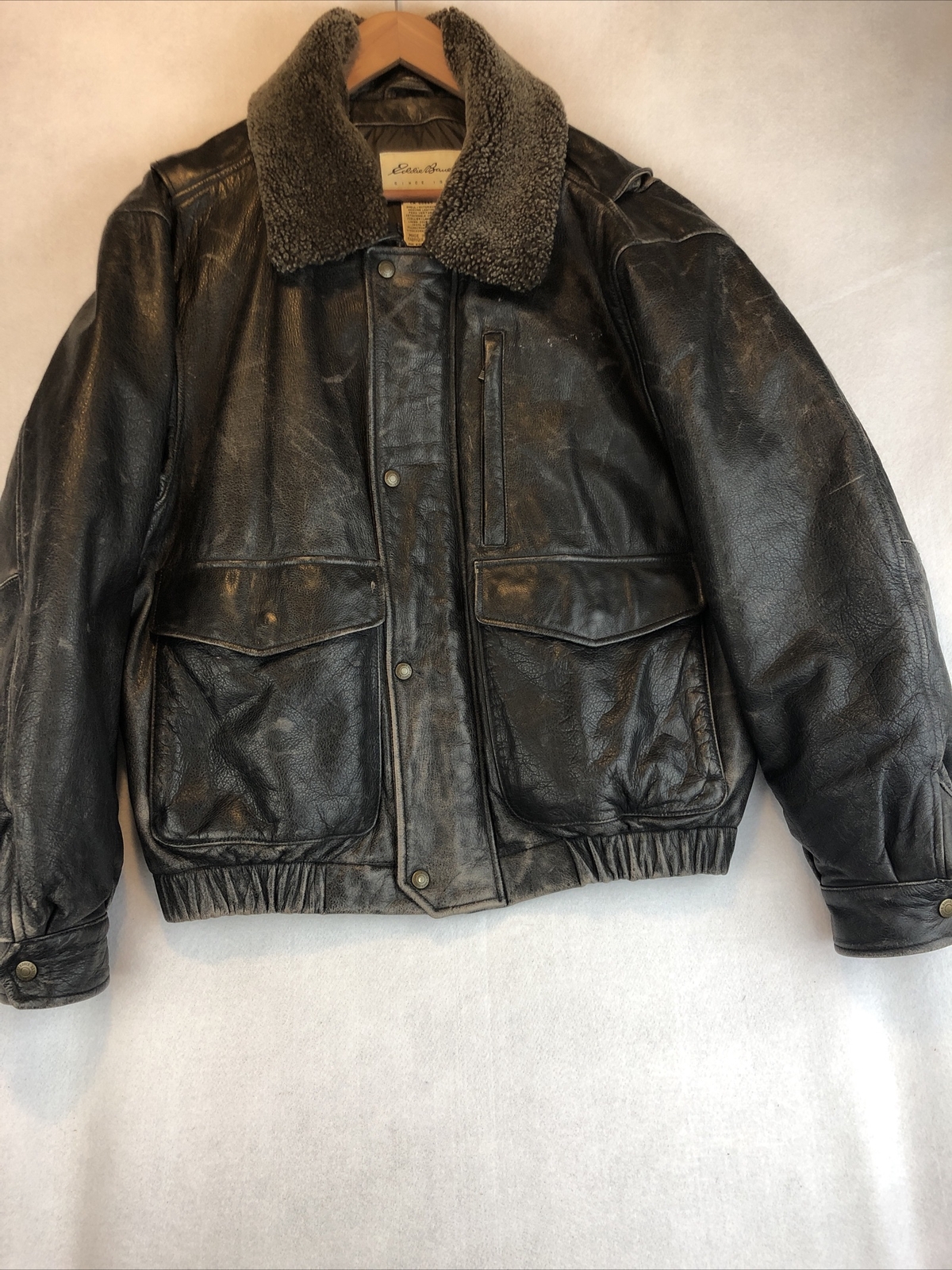 Eddie Bauer Leather Bomber Jacket M 
