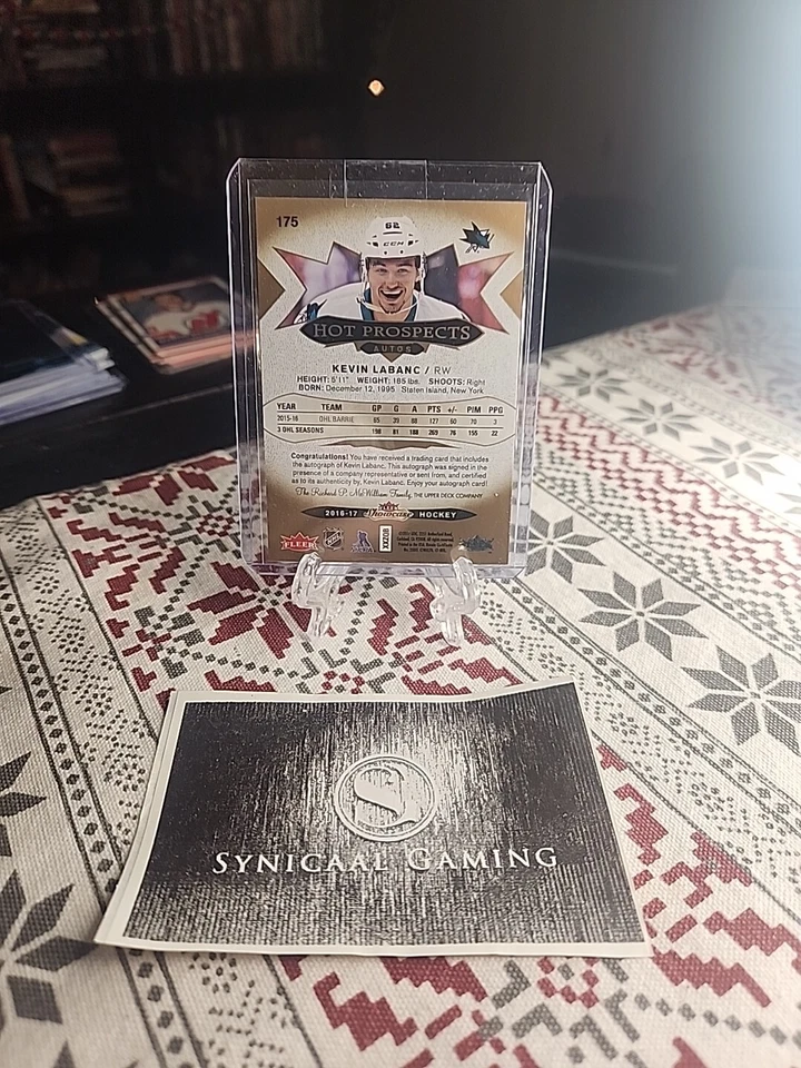 KEVIN LABANC 16-17 FLEER SHOWCASE HOT PROSPECTS ROOKIE AUTO #/499 - Blue Jackets - Image 3 of 4