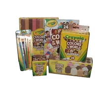 Crayola Colors World ~ Markers Crayons Paint Brushes Paper Coloring Book NEW