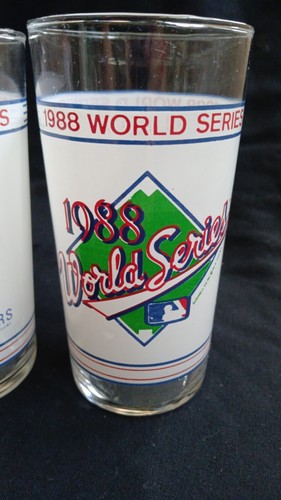 2PC LOT VINTAGE KIRK GIBSON WHITE 1988 LA DODGERS WORLD SERIES GLASSES 5 1/8" A+ - Picture 3 of 6
