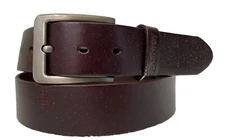 Men's Buffway Dark Brown Leather Belt - Size 38 Wide Strap