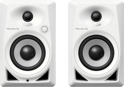 DJ DM-40-W - 21W 4'' Two-Way Active Monitor - White (Pair)