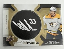 2019-20 UPPER DECK TRILOGY Viktor Arvidsson Signature Pucks #SP-VA AUTO PREDS